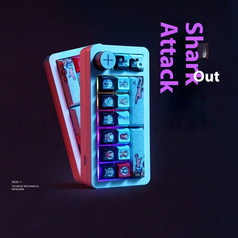 

Darmoshark Dharma Shark Sk16qmk Трехрежимная беспроводная прокладка с возможностью горячей замены Механическая клавиатура RGB Подсветка