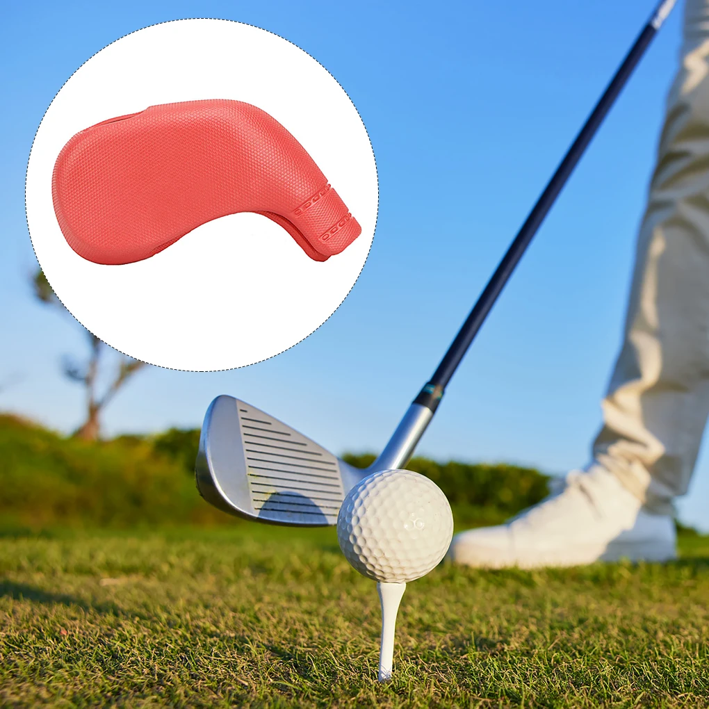 Golf Club Cover TPE Waterproof Iron Head Covers Portable Travel Replacement Protector Sports Guard Sleeve for Black