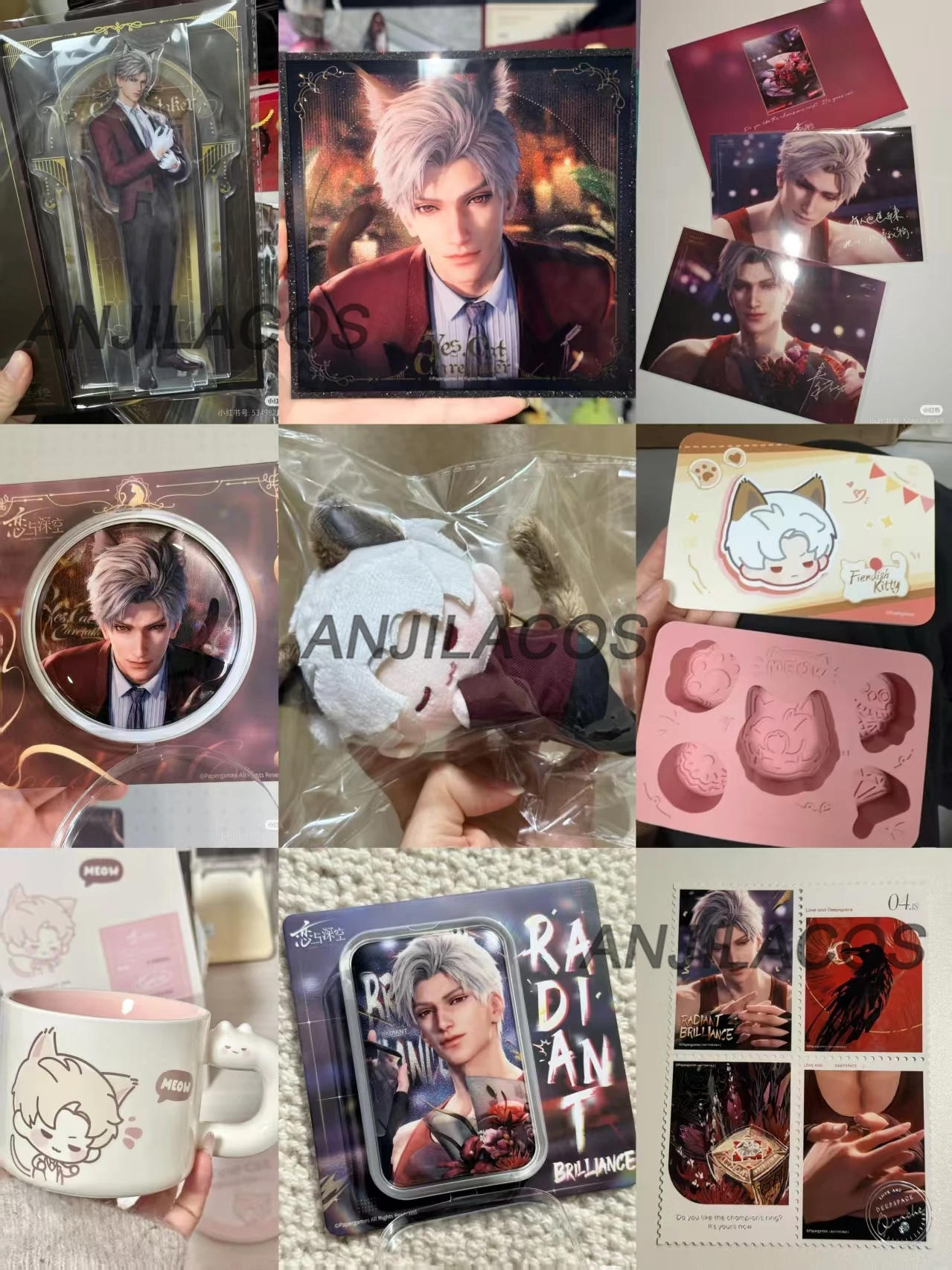 En stock [Mercancía oficial] Love and Deepspace Sylus Yes Cat Caretaker Postal, Soporte acrílico, Shikishi, Taza, Pin, Tarjeta fotográfica