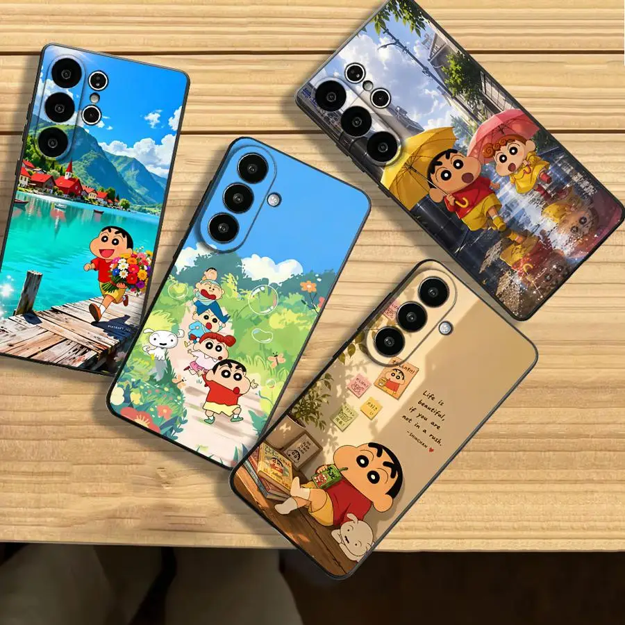 Crayon Shins‑Chans Case for Samsung Galaxy S26 Ultra S10 S9 Note 20 8 9 10 S25 Plus S21 FE S24 S26+ S25+ S23 S20 Phone Cover