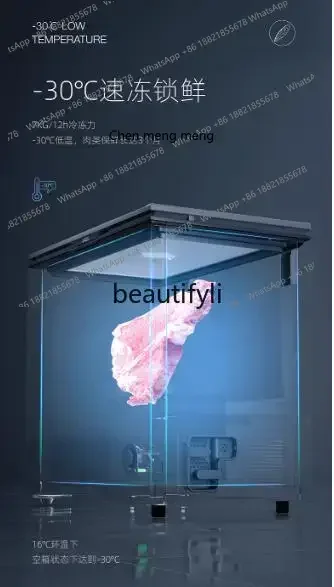 ตู้แช่แข็ง Z189 ความจุ 200 ลิตร แบบประตูบาง สำหรับใช้ในครัวเรือน ตู้แช่แข็งขนาดเล็กสำหรับเก็บอาหารสด ตู้แช่แข็งมินิ ประหยัดพลังงาน ตู้เย็น รุ่นทางการจาก Flagshi