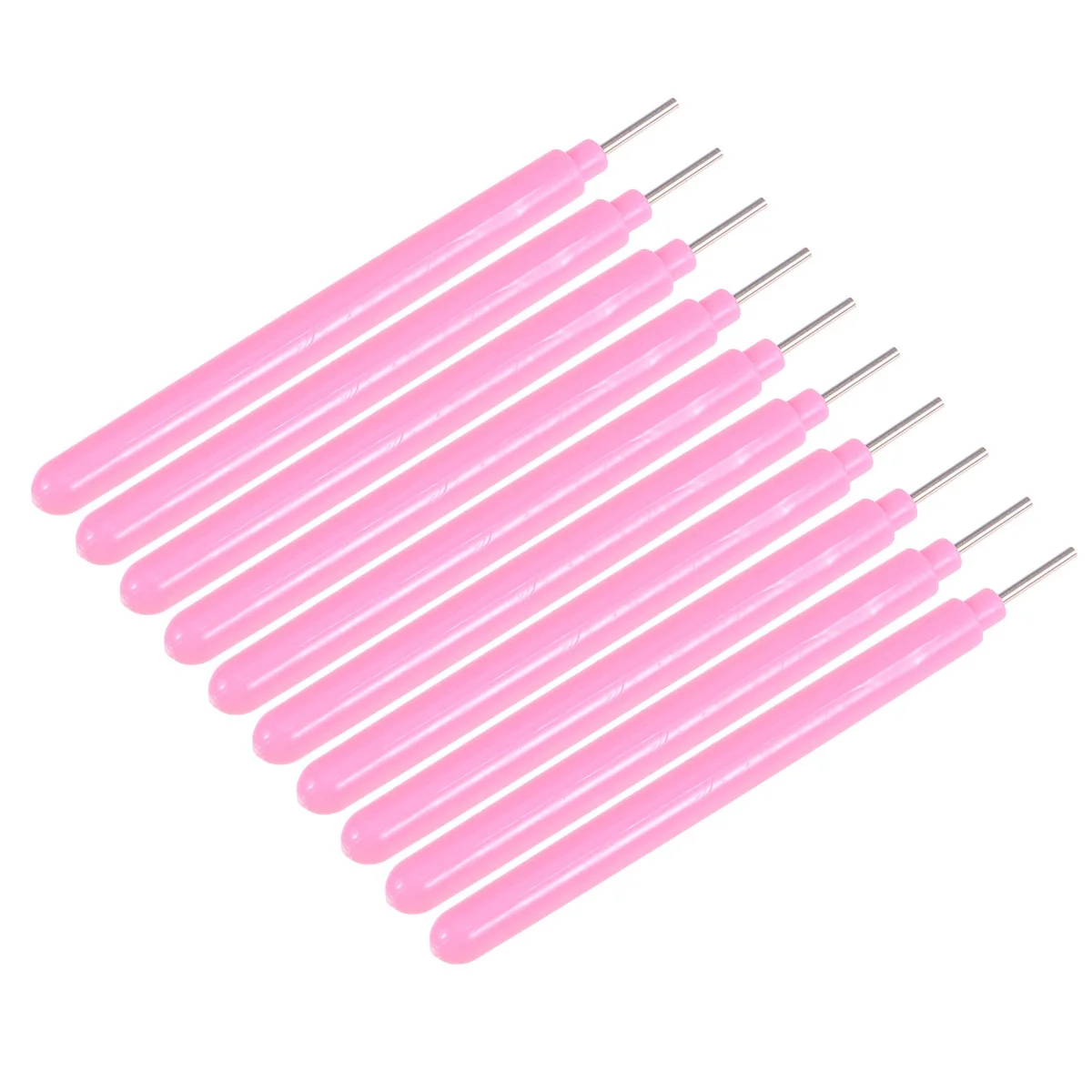

10pcs Premium Metal Plastic Handle Smooth Easy Grip For Diy Paper Quilling Art Craft Warm Tip Included Light Pink