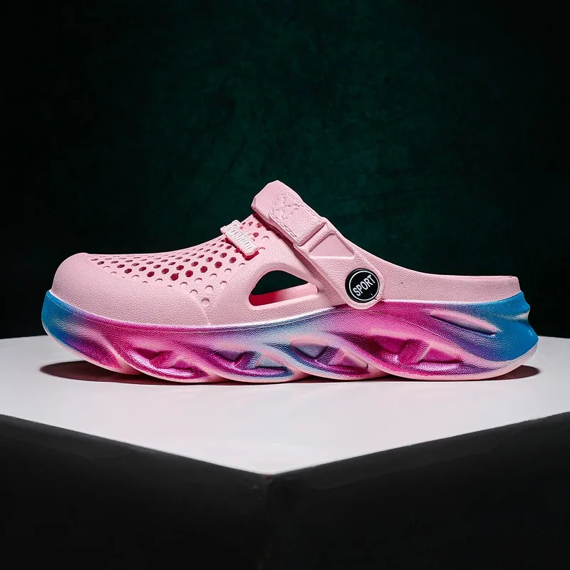 

Мужские летние сандалии-слипоны с дышащим перфорированным дизайном, удобные, мягкие, пляжные, нескользящие, парные шлепанцы