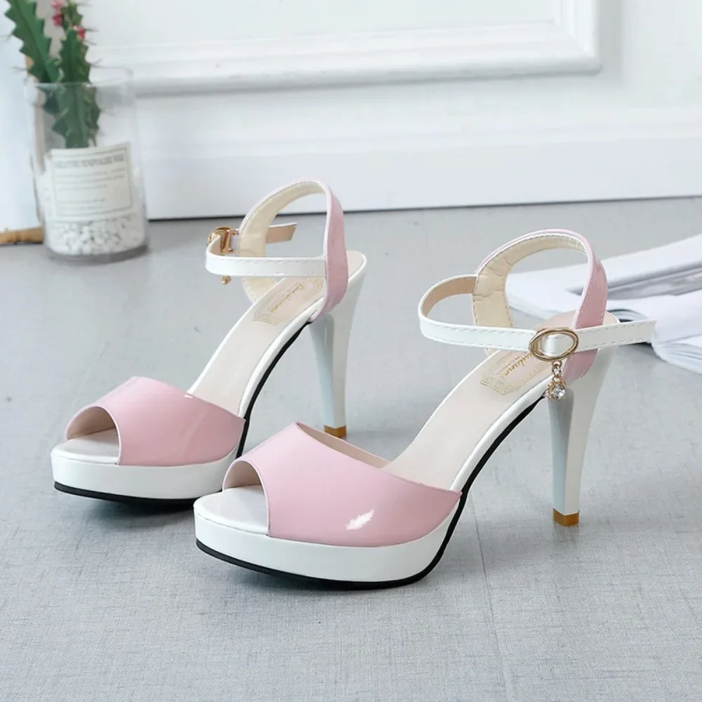 Fish Mouth Summer High Heels Sandals Women Peep Toe Shoes 2023 Platform Woman Sandals Fashion Party Ladies Shoe