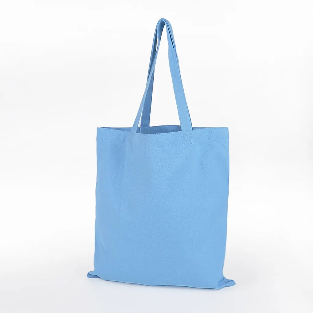 1Pcs Korean Canvas Tote Bag Simple Solid Color Shopping Bags Fashion Small Bags For Daily Shopping Folding Casual Handbag Pouch