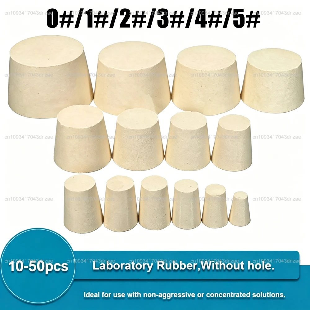10-50Pcs 6 sizes White Solids Rubber Stopper Push-In Sealing Plug Laboratory Rubber Plug Pipe Tank wine bottle Tapered Hole Bung