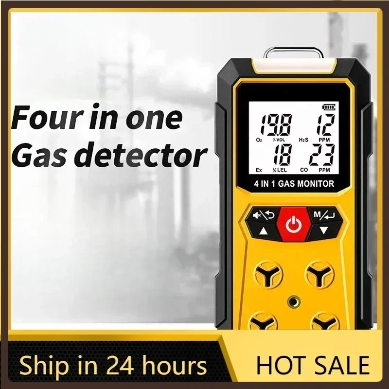 

NEW HOT SW-7500A Gas Detector Meter 4 In 1 Oxygen O2 Carbon Monoxide CO H2S Ex Combustible Gas Analyzer Leak Detector Analyzer