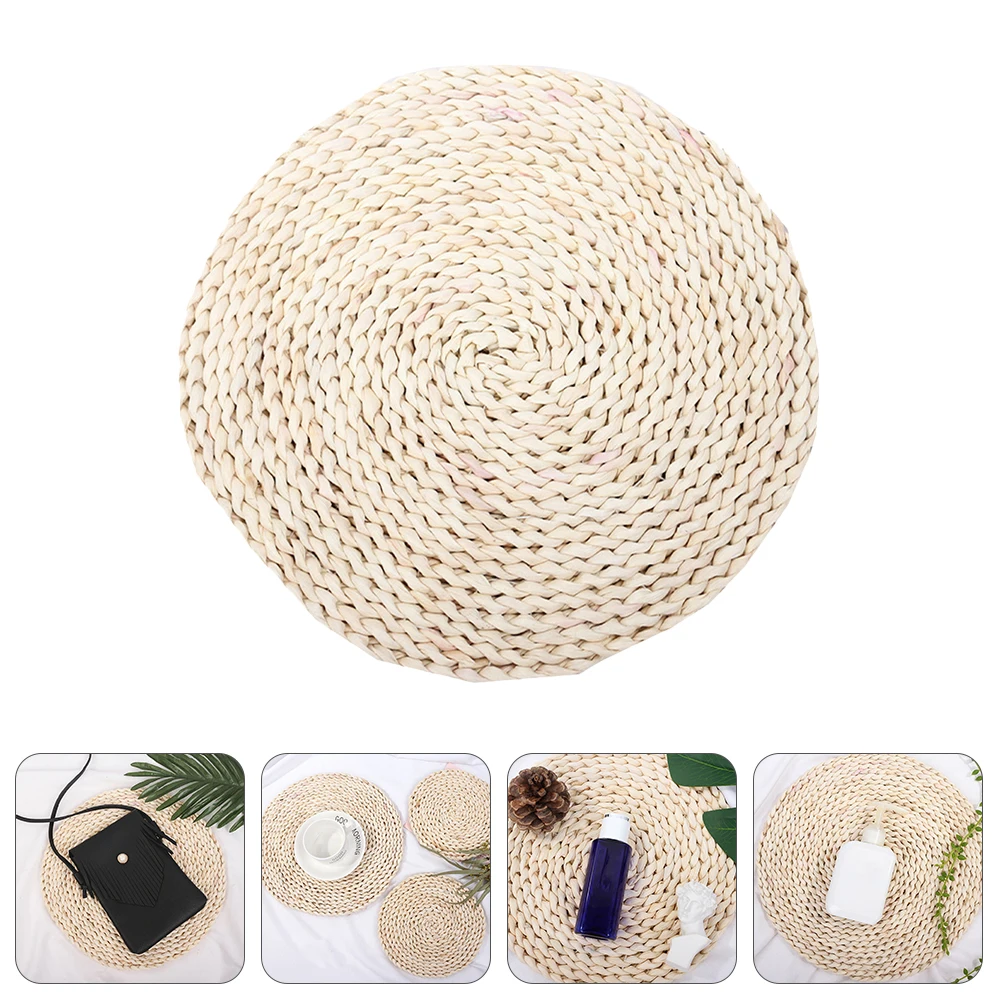 

Corn Husk Mat 20cm Photography Prop Decorative Straw Design Table Pad Home Background Restaurant Wedding Party