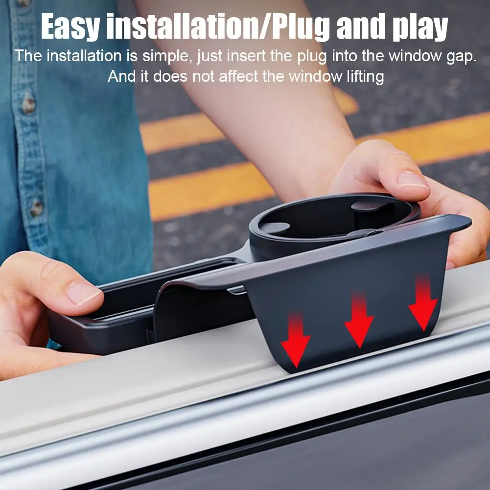 Auto-Fenster-Aufbewahrungsbox, hängender Becherhalter, Handyhalterung, multifunktionaler Seitenfenster-Aufbewahrungs-Organizer, Auto-Innenraum – Detail 7