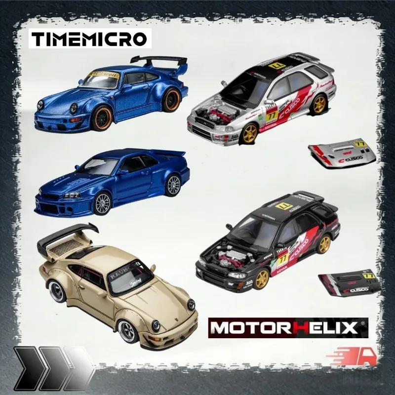 [Pre-sale] Time Micro 1:64 GTR R34RWB 964 GT Wing replica alloy car model, a gift toy for friends, a collection decoration item.