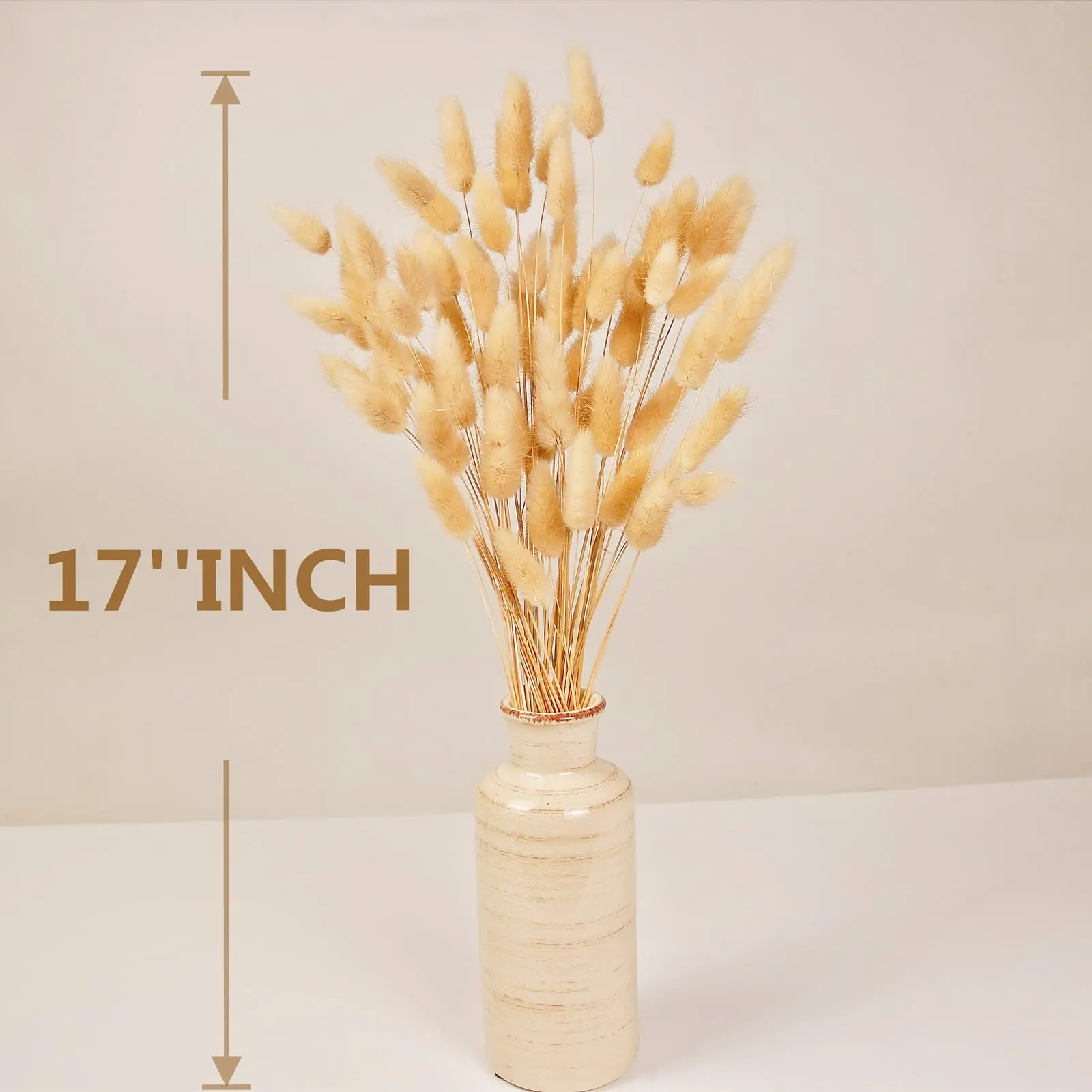 100pcs Bunny Tails Dried Flowers Boho Table Decor,Dry Pampas Grass Bouquet for Wedding,Home,Rustic Party,Baby Shower Decorations