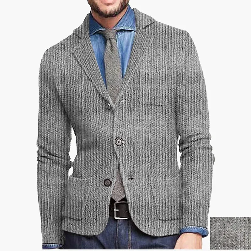 High-Quality Men's Casual Knit Jacket Single-Breasted For Commuting Autumn/Winter Ideal For Cross-Border Shopify