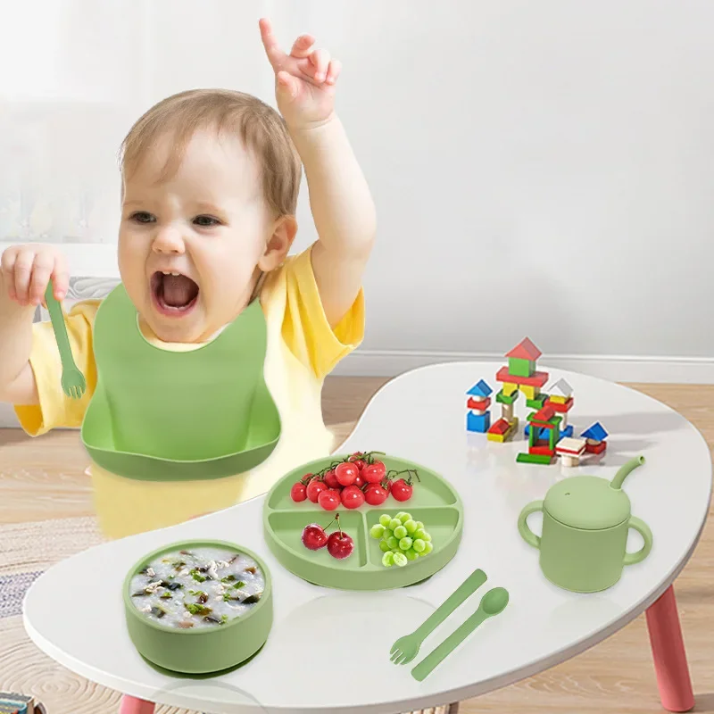 Children's feeding tableware Baby complementary food bowl Five-piece set of food-grade tableware