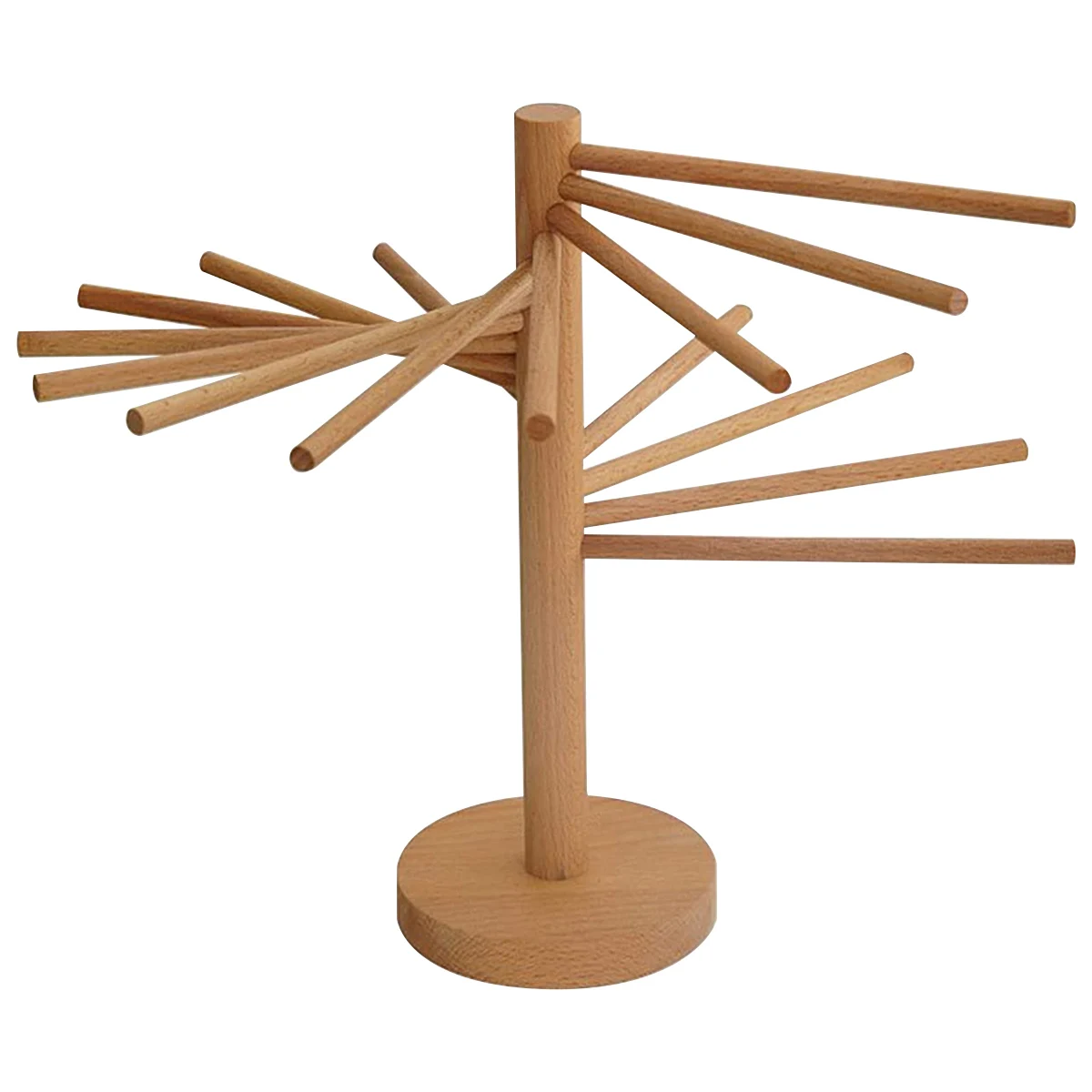 Multifunktionaler Zusammenklappbarer Pasta-Trockenständer Handgefertigter Holz-Spaghetti-Hängeständer Trockner Nudel-Aufbewahrungsregal für Küchenwerkzeuge