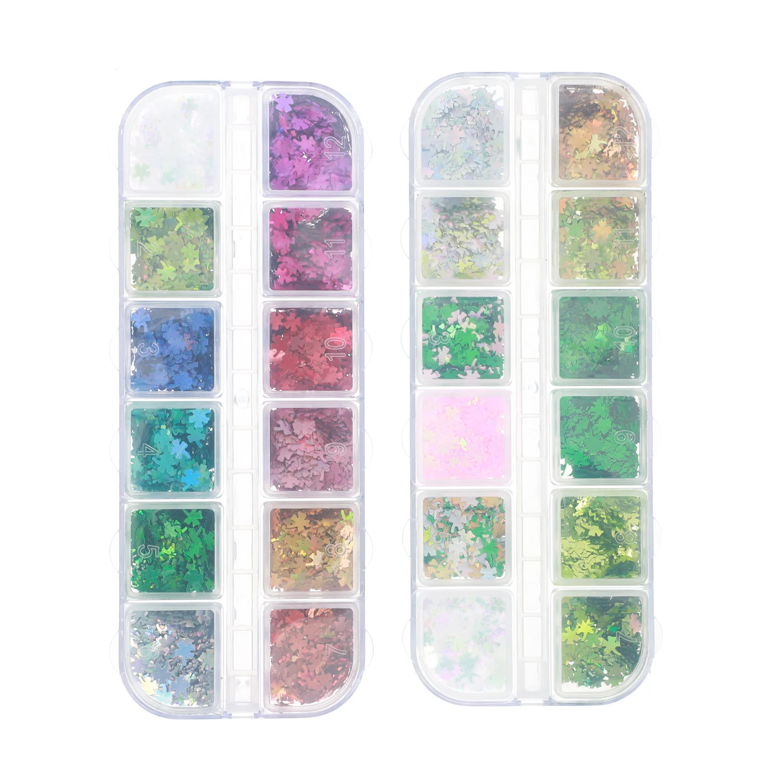 

2boxes St Patrick's Day DIY Clover Nail Sequins Manicure Accessories Eye Makeup Glitter Festival Decoration Nail Art Glitters