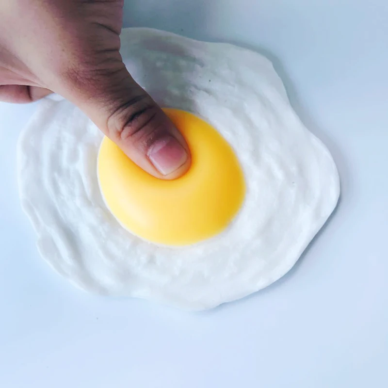 Simulation Food Sun Egg Hobo Omelette Decompression Toys Fun Food TPR Soft Plastic Egg Toys Adult Children Stress Relief Toys
