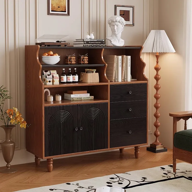

Antique-Style Solid Wood Sideboard Large-Capacity Vintage Storage Cabinet for Dining or Living Room General Use Home Furniture