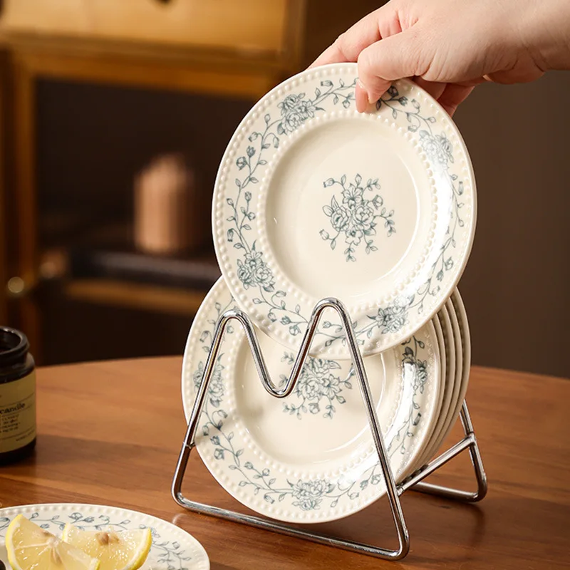 HYS Light Luxury Ceramic Spitting Bone Saucer Small Plate High Value Household Snack Dim Sum Plate Dessert Plate Dining
