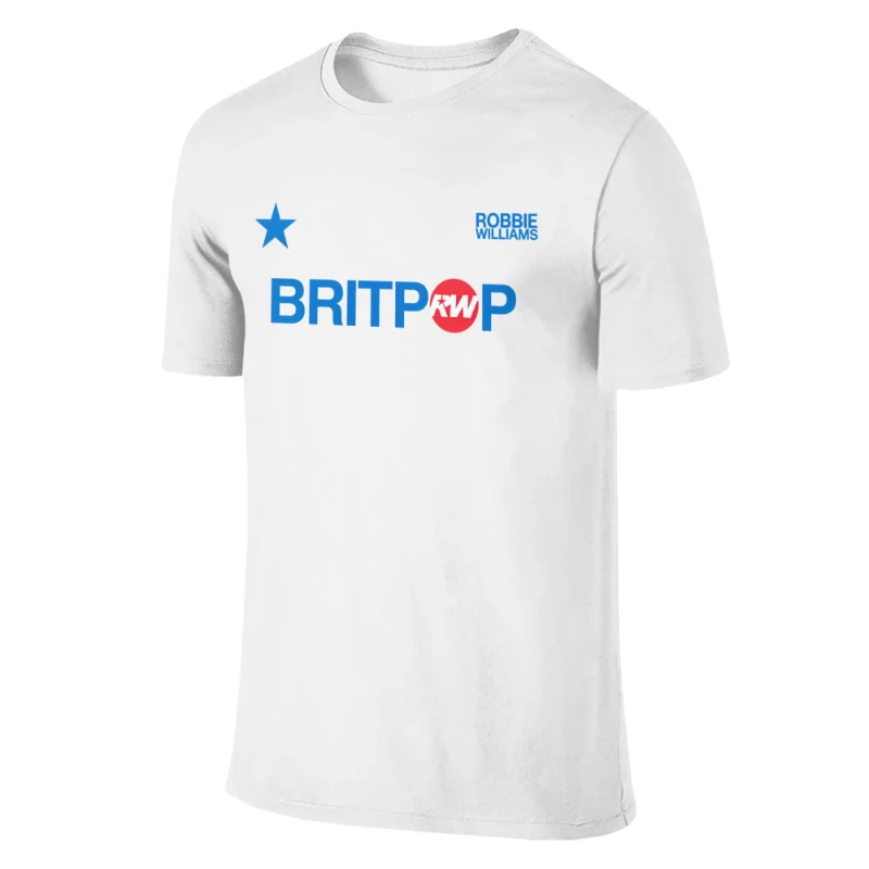 مضحك روبي ويليامز بريتبوب جولة 2025 تي شيرت للرجال Crewneck القطن تي شيرت قصير الأكمام تي شيرت ملابس كبيرة الحجم