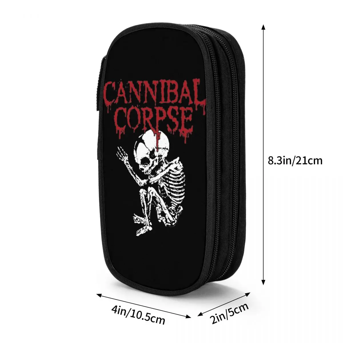 Imagem -03 - Grande Capacidade Lápis Case Banda Cannibal Corpse Metal Music Office Acessórios Dupla Camada Lápis Menina Maquiagem Bolsas