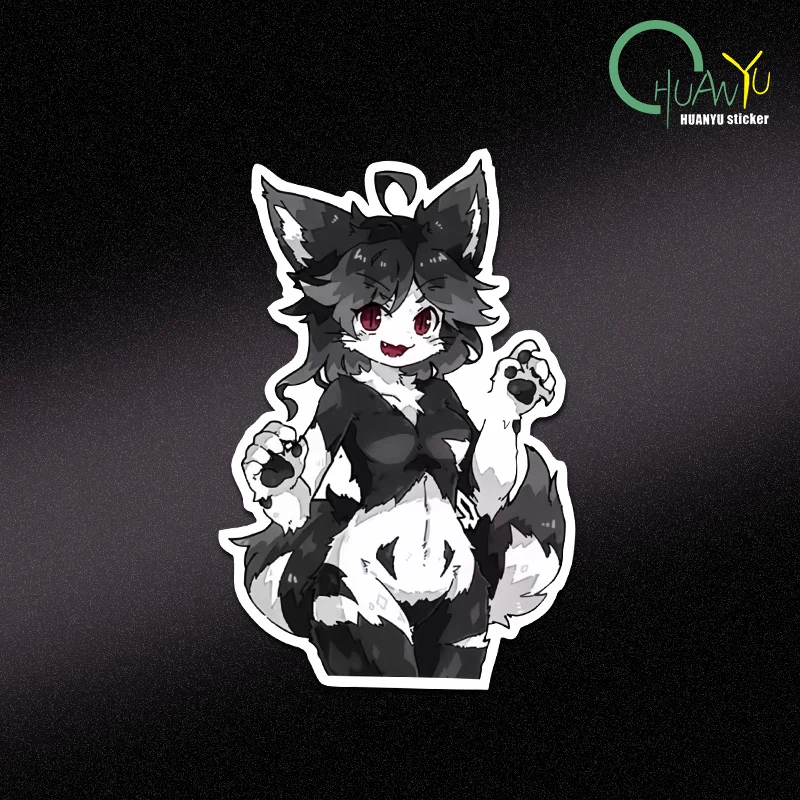 Lovely Furry Kitten Girl Wall Sticker Nice Anime Kids Room Decoration Decal Amusing Waterproof Bathroom Accessories