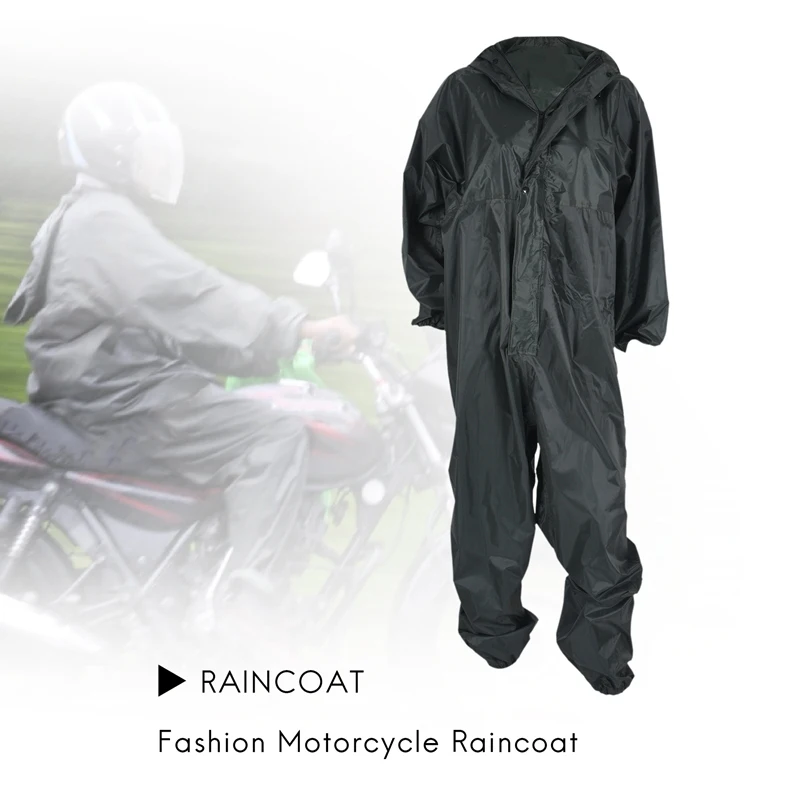 Fashion Motorcycle Raincoat /Conjoined Raincoat/Overalls Men and Women Fission Rain Suit Rain Coat SizeXXXL Colour ArmyGreen view 3