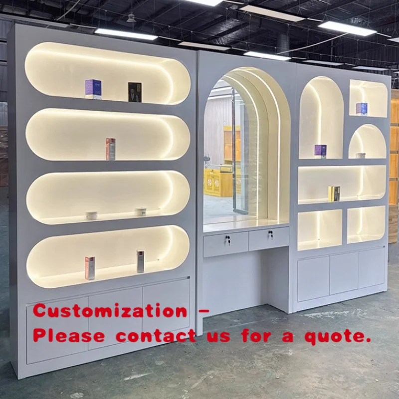 custom.2026 Best-selling Cosmetics Display Cabinet Beauty, Hair Care and Nail Art Display Cabinet Skin Care Shelves Multi-level