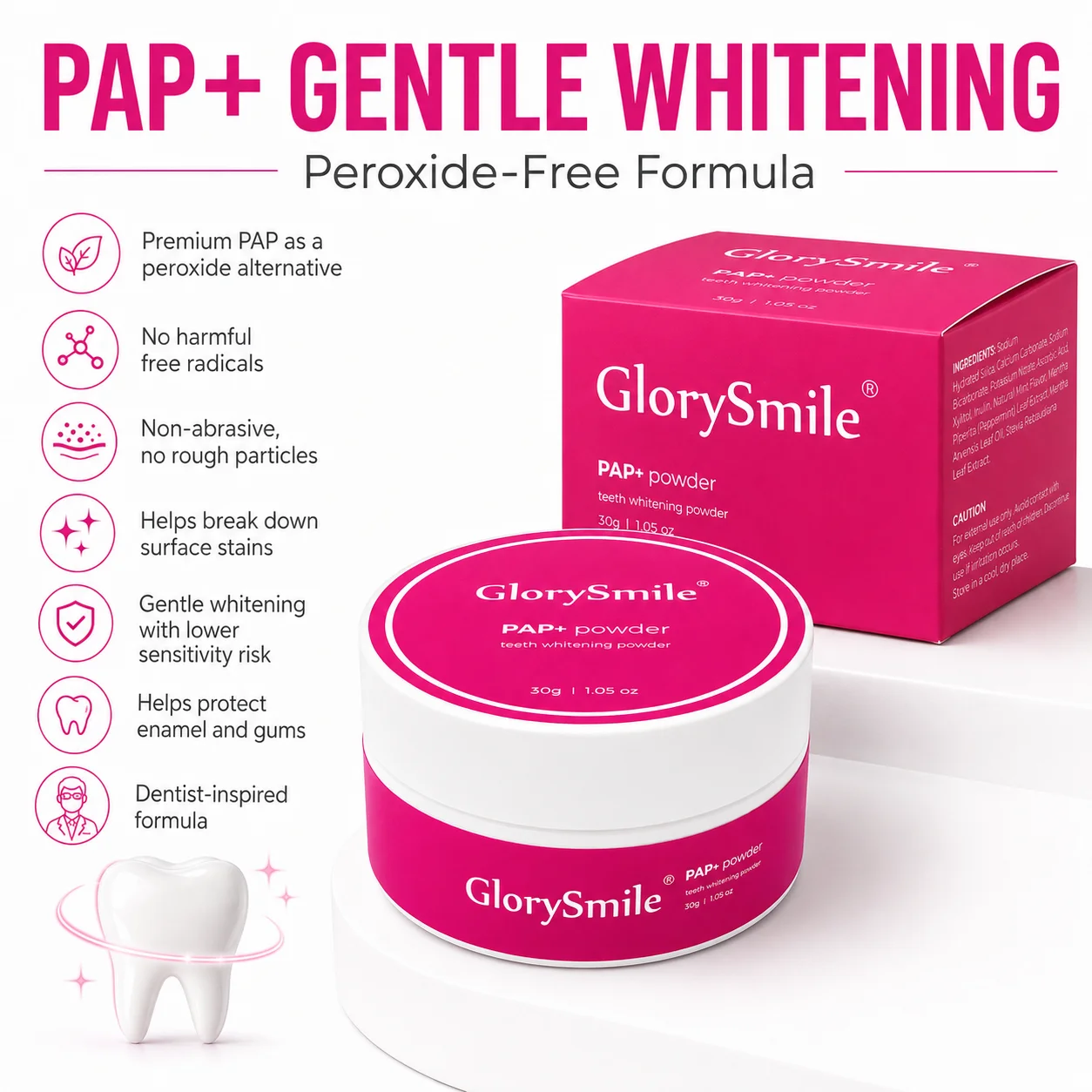 ผงฟอกสีฟัน PAP ผสมไฮดรอกซีอะพา - Teeth Whitening With Peroxide บทวิจารณ์และราคา