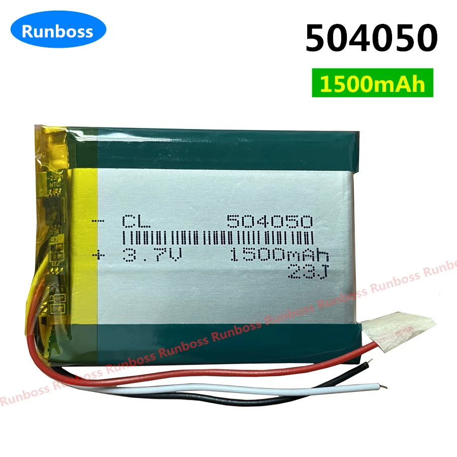 

1-4Pcs 504050 3.7V 3 Wires 1500mAh Polymer Lithium Battery for MP3 Bluetooth Speaker GPS Navigator DVR Car Treelogic TL-501 4GB