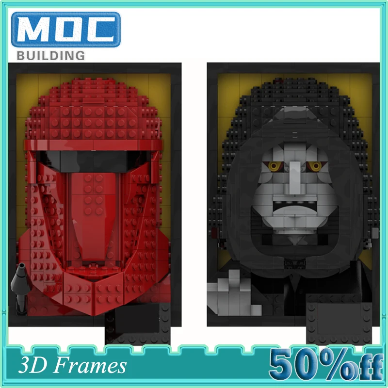 Space Movie Hunter Samurai Helm MOC Bouwstenen 3D Frames Boushh Collection Constructor Bricks Display Speelgoed Kerstcadeaus