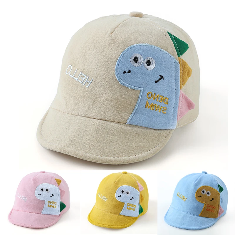 

Cute Dinosaur Kids Duck Tongue Hat Cartoon Children Peaked Cap Boy Girl Outdoor Sun Protection Baseball Caps 1-4Year Baby Visors