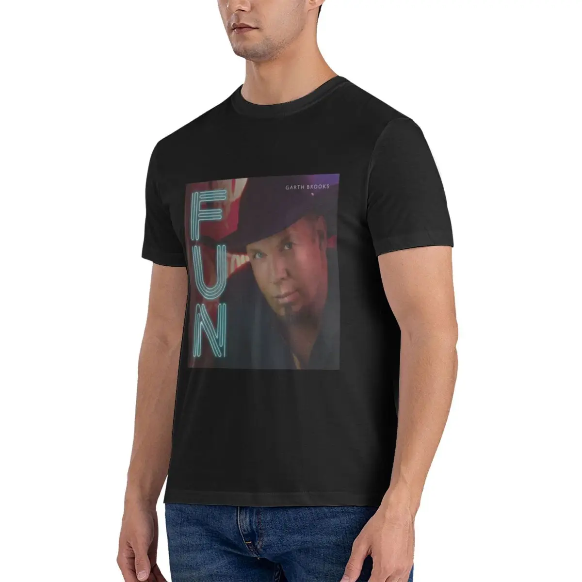 Garth Brooks Classic B T-Shirts Men Pure Cotton Tee Shirt Crew Neck Short Sleeve T Shirts Gift mens clothing tops fugees