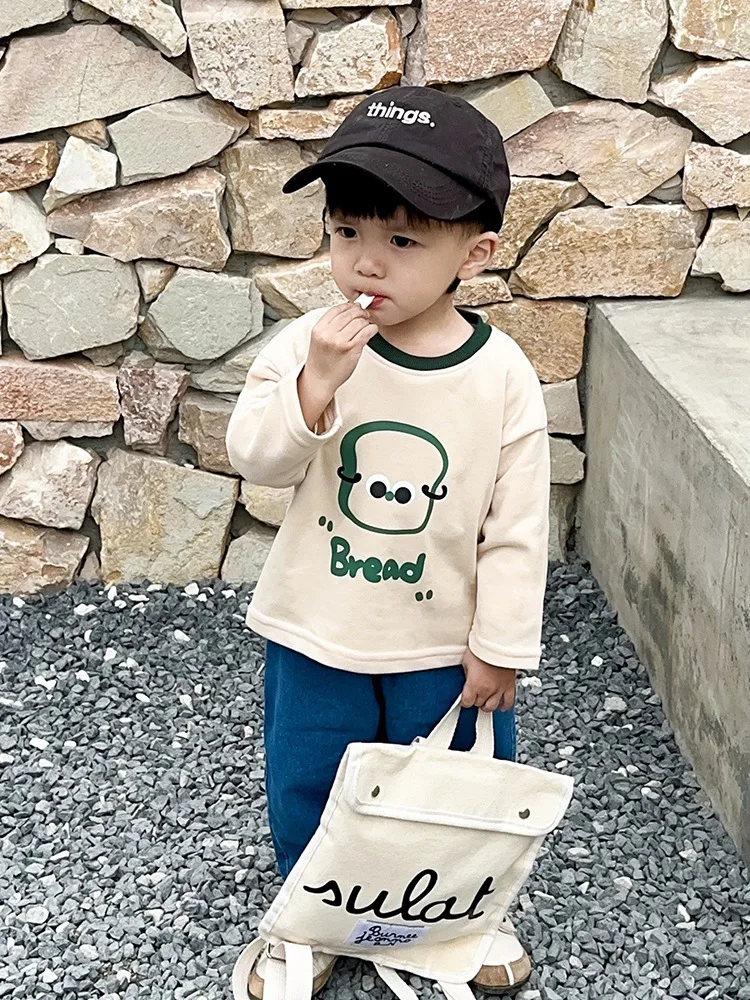 Spring Newborn Infant Baby Boys Cotton O-neck Long-sleeved T-shirt Kids Soft Letter Fashion Casual Baby Clothing