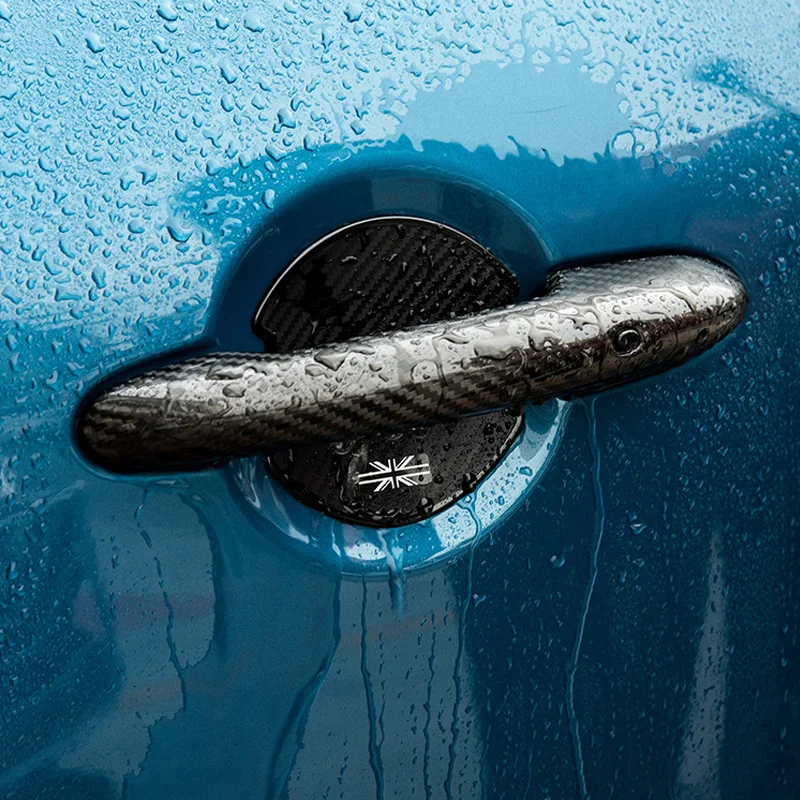 Car Door Handle Scratch Protectors Carbon Fiber Car Door Handle Bowl Sticker for Mini Cooper F54 F55 F56 F60 R50 R52 R53 R56 R57