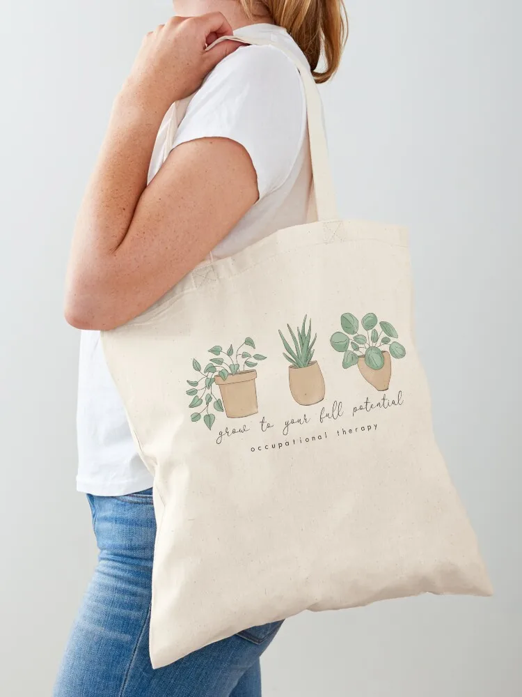 

Grow to Your Full Potential Occupational Therapy Plants Tote Bag tote bags aesthetic Women's tote bag shopping cart bags