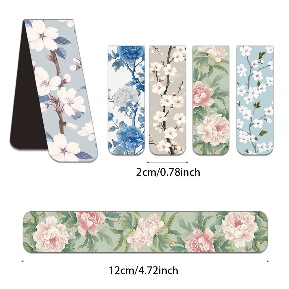 5PCS Creative Flower Magnetic Bookmarks DIY Student Supplies Paper Books Page Marking Interlayer Decorative Bookmarks image 2