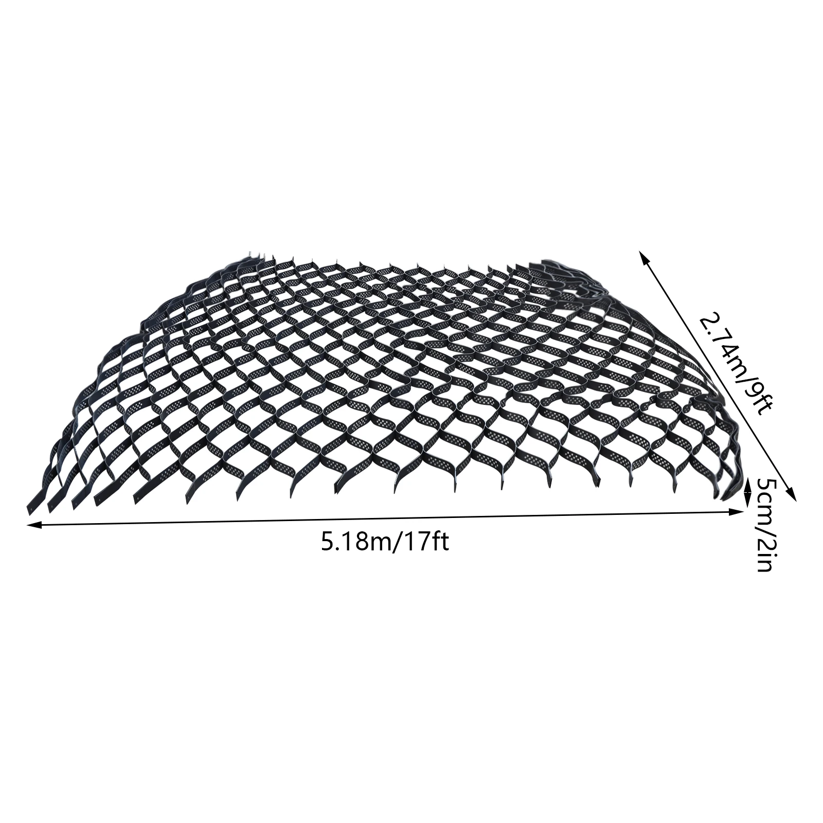 Geo Grid, Geocell, Soil Grid, 2 Inch Tall HDPE Ground Grid System, Heavy Duty Roadbed Reinforcement, Ultrasonic Welding, Anti-Corrosion, Impact Resistant, Gravel and Concrete Filler, Base Support for Driveway, Patio, Slope, Road Foundation Improvement