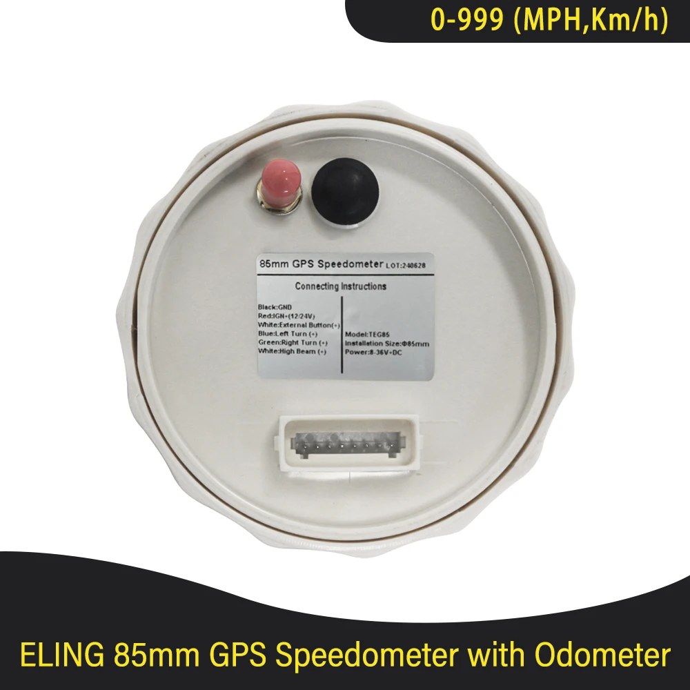 Motorcycle Universal 85mm Digital GPS Speedometer 0-999(MPH, km/h) for Car Truck RV with Backlight GPS Antenna 12V 24V