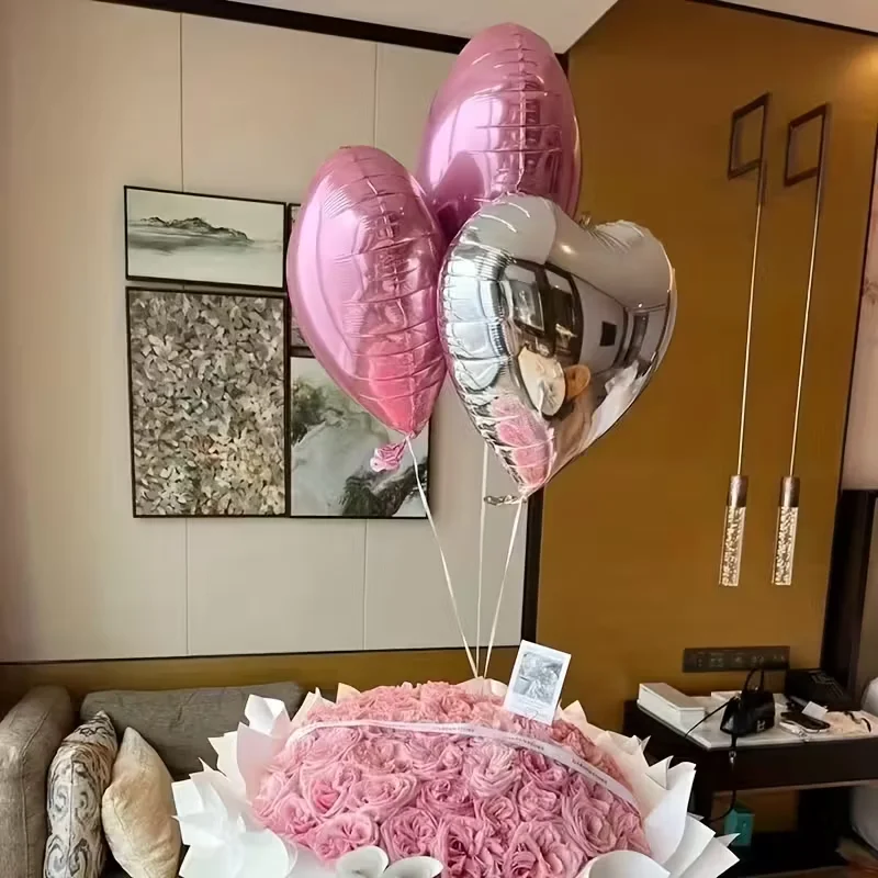 

40PCS Pink and silver Heart Shape Balloons DIY Arch Wreath Supplies for Valentine's Day Wedding Birthday Party Decoration