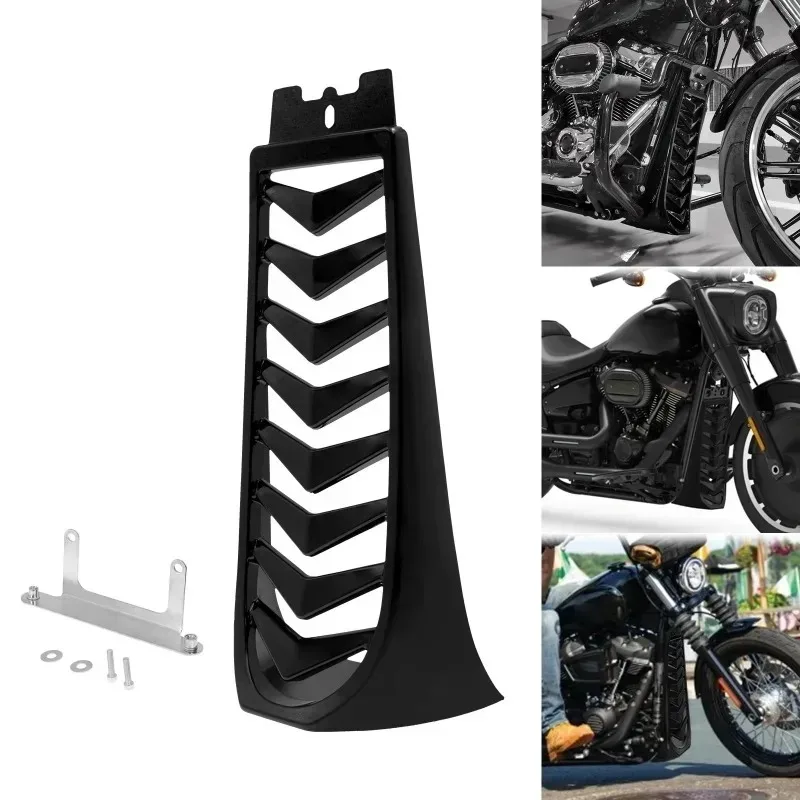 

New for Motorcycle Gloss Black Front Chin Spoiler Lower Radiator Cover Softail Street Bob Breakout Fat Bob 2018-2020