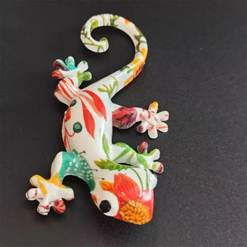 Spanish 3D Gecko Lizard Fridge Magnet, Resin Cute Unique Refrigerator Sticker, Home Decor Ornament, Tourist Souvenir Gift
