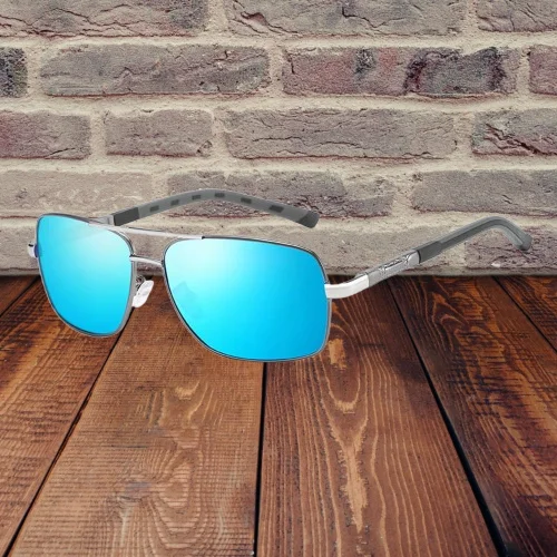 

Al-mg Alloy Rectangle Spring Temple Sun Glasses Polarized Mirror Sunglasses Custom Made Myopia Minus Prescription Lens-1to-6