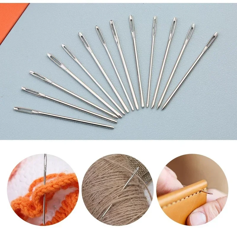 Knitters Wool Large Eye Blunt Needles Leather Sewing Needle Gold Needle Embroidery Tapestry Hand Sewing Tools Crochet Kit