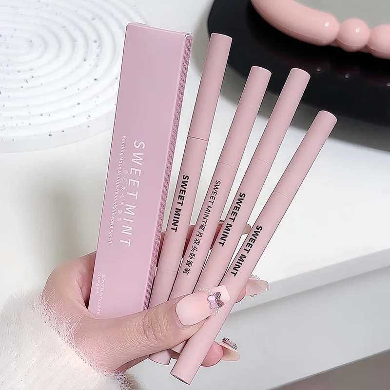 Menisco Double-end sdraiato Baco da seta Matita eyeliner Diamante Glitter Opaco Penna Aegyosal Crema schiarente Ombra Evidenziatore Trucco