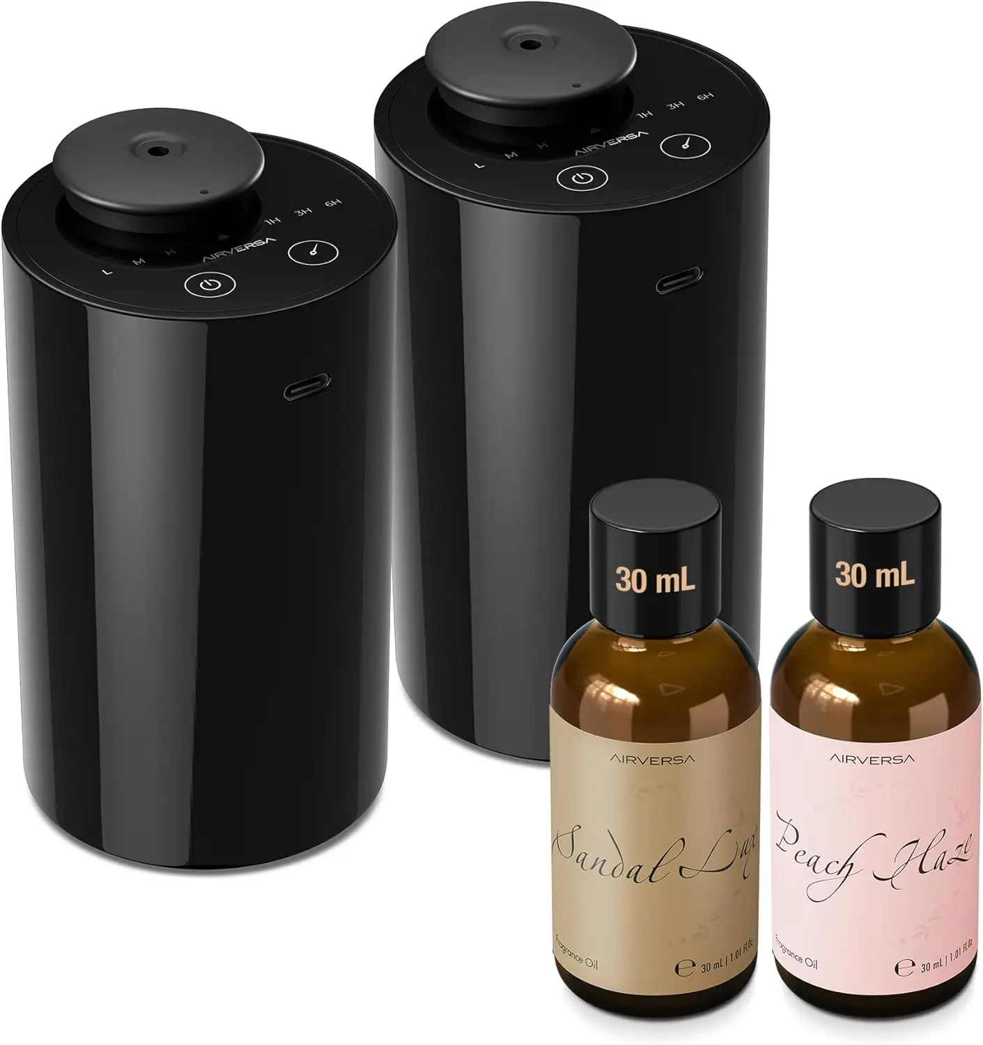 

Безводный стартовый комплект диффузора эфирного масла с двумя ароматическими маслами, портативная аккумуляторная машина для аромата для дома, автомобиля, офиса