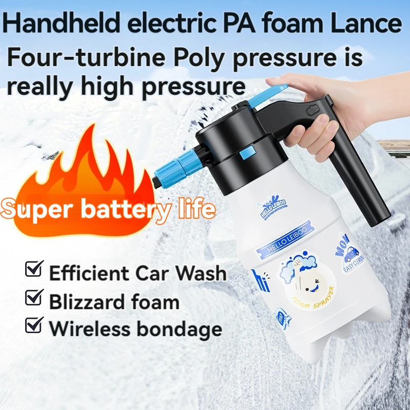 Handheld Alta Pressão Car Wash Spray Garrafa, Pulverizador De Espuma, Gerador De Espuma Elétrica, Bocal De Limpeza Doméstica, Pneumático