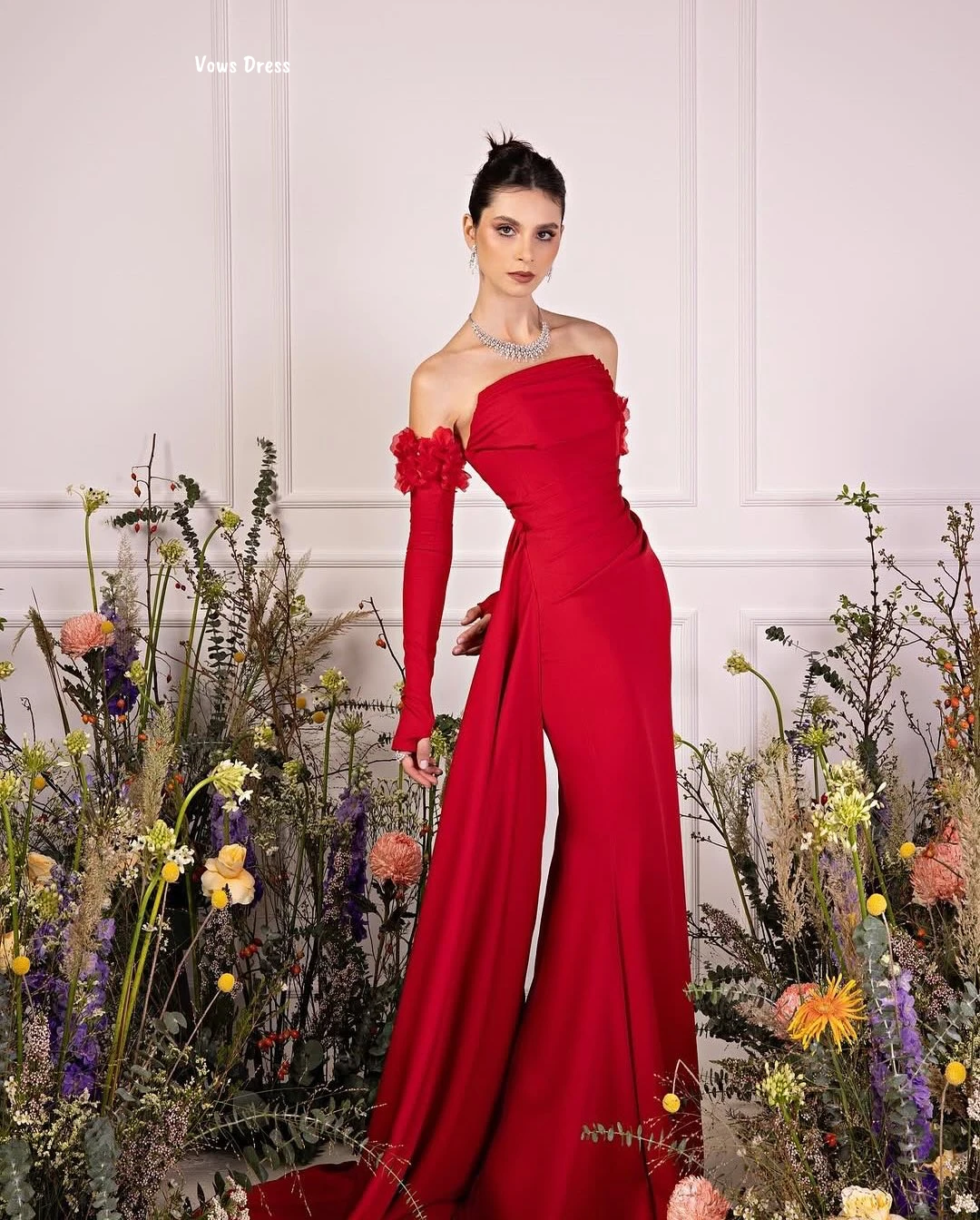 Vows jupe queue de poisson robes de bal 2025 luxe femmes Robe de soirée élégante rouge sur mesure Robe de soirée bustier tubulaire Robe de soirée