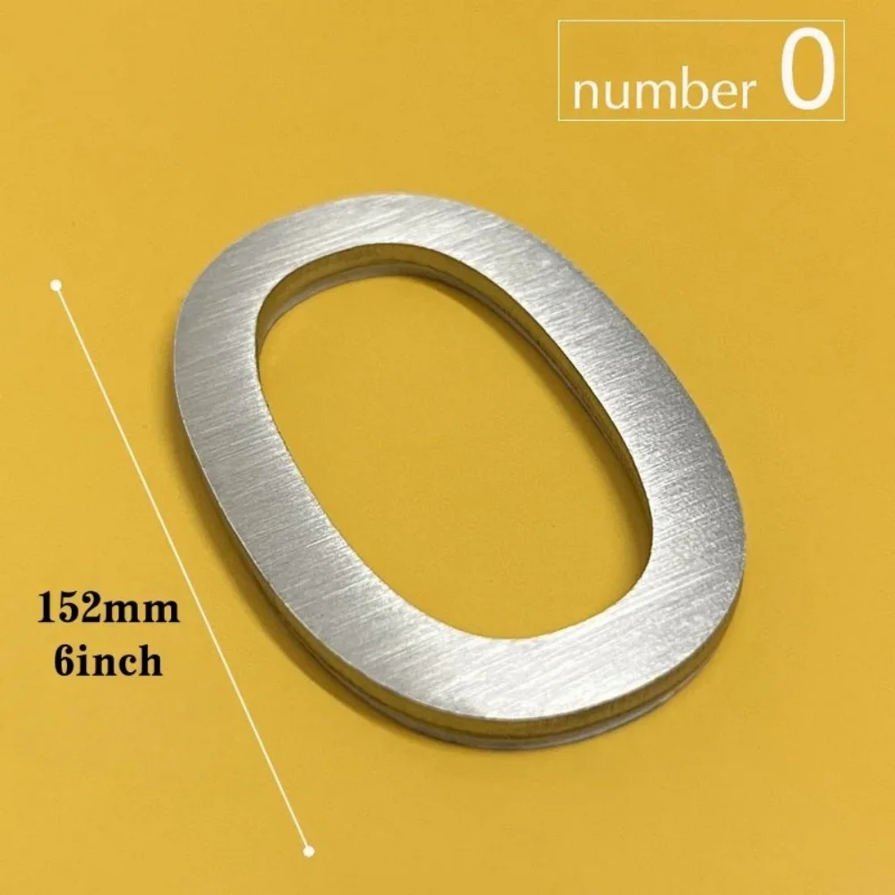 1pc Stainless Steel House Number Self Adhesive Numbers Address Sign #0-9 Letters Mailbox Number Digital Metal Tag