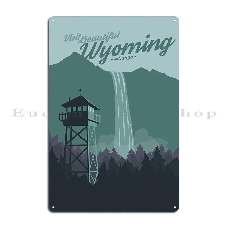 Wyoming Travel Poster Metal Signs Rusty Club Cinema Customized Garage Tin Sign Poster