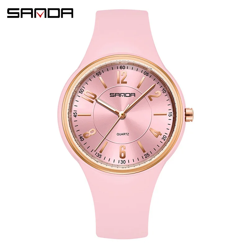 SANDA 6295 Fashion Quartz Watch Men's and Women's Simple Large Dial 3ATM Waterproof Lightweight Luminous Display Student Watch